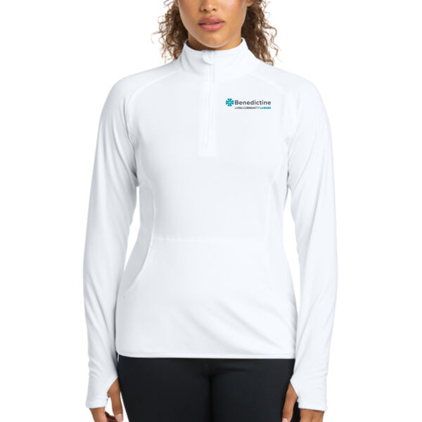 Sport-Tek® Women's Sport-Wick® Stretch 1/4-Zip Pullover - Embroidered Logo Thumbnail